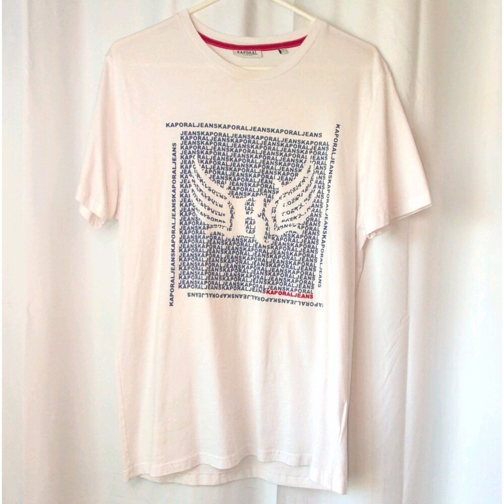 KAPORAL Men’s L Retro Y2k Logo Graphic Punk  Skater T-Shirt Blokecore